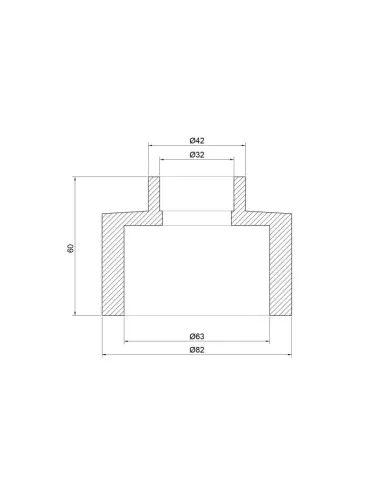 Муфта редукційна для поліпропіленових труб Thermo Alliance 63 х 32 мм - 2