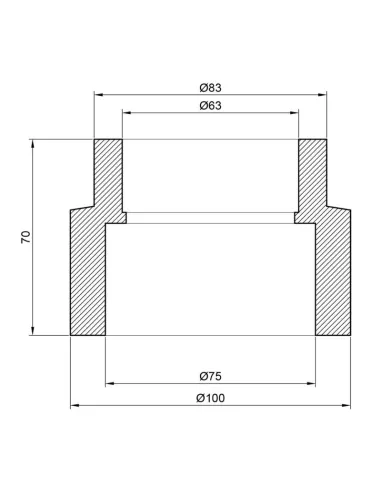 Муфта редукционная для полипропиленовых труб Thermo Alliance 75 х 63 мм - 2