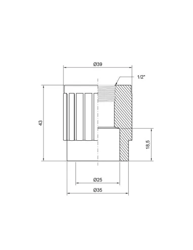 Муфта для полипропиленовых труб Thermo Alliance ВР 25 х 1/2 дюйма - 2