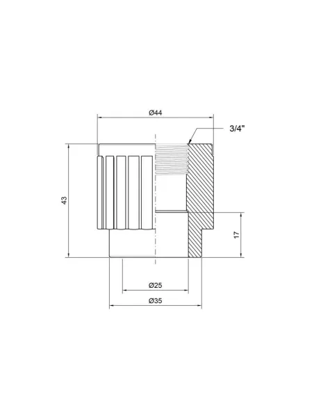 Муфта для поліпропіленових труб Thermo Alliance ВР 25 х 3/4 дюйма - 2
