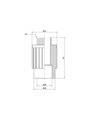 Муфта для полипропиленовых труб Thermo Alliance НР 20 х 1/2 дюйма - 2