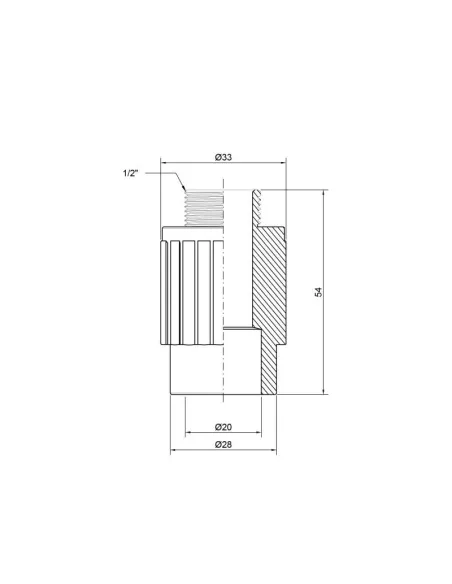 Муфта для полипропиленовых труб Thermo Alliance НР 20 х 1/2 дюйма - 2