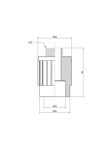 Муфта для поліпропіленових труб Thermo Alliance НР 25 х 1/2 дюйма - 2