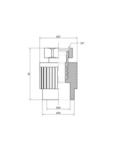 Муфта для поліпропіленових труб з накидною гайкою Thermo Alliance ВР 25 х 3/4 дюйма - 2