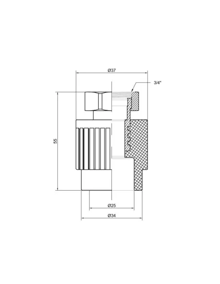 Муфта для поліпропіленових труб з накидною гайкою Thermo Alliance ВР 25 х 3/4 дюйма - 2