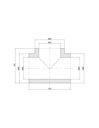 Тройник для полипропиленовых труб Thermo Alliance 63 мм - 2