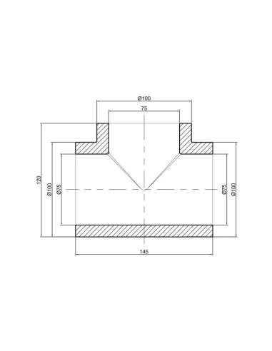 Трійник для поліпропіленових труб Thermo Alliance 75 мм - 2