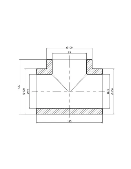Трійник для поліпропіленових труб Thermo Alliance 75 мм - 2 Трійник для поліпропіленових труб Thermo Alliance 75 мм - 2