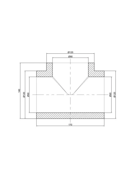 Трійник для поліпропіленових труб Thermo Alliance 90 мм - 2