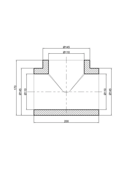 Трійник для поліпропіленових труб Thermo Alliance 110 мм - 2