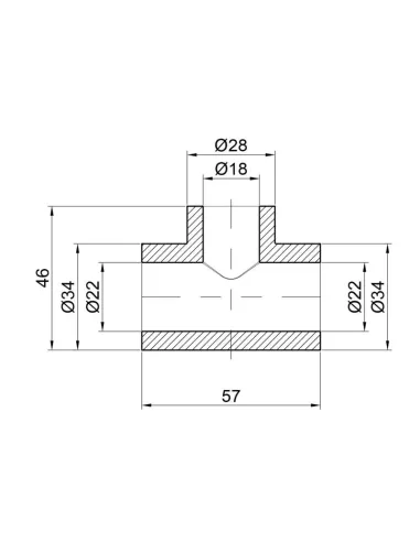 Тройник редукционный для полипропиленовых труб Thermo Alliance 25 х 20 х 25 мм - 2