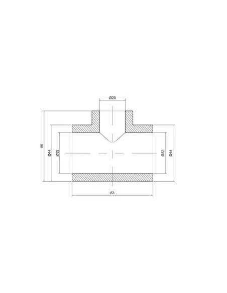 Тройник редукционный для полипропиленовых труб Thermo Alliance 32 х 20 х 32 мм - 2