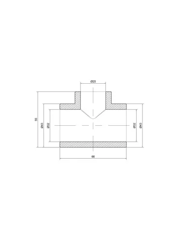 Тройник редукционный для полипропиленовых труб Thermo Alliance 32 х 25 х 32 мм - 2