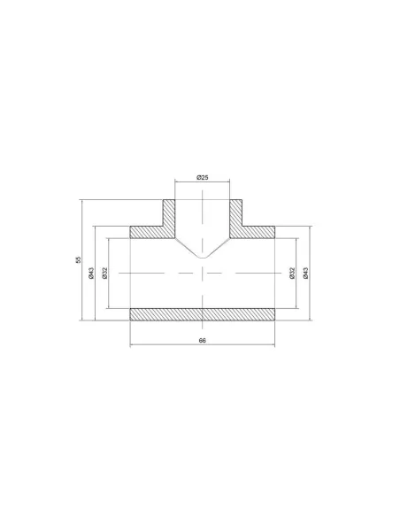 Тройник редукционный для полипропиленовых труб Thermo Alliance 32 х 25 х 32 мм - 2