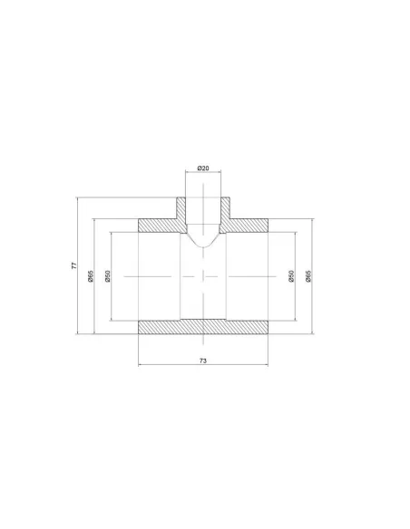 Тройник редукционный для полипропиленовых труб Thermo Alliance 50 х 20 х 50 мм - 2
