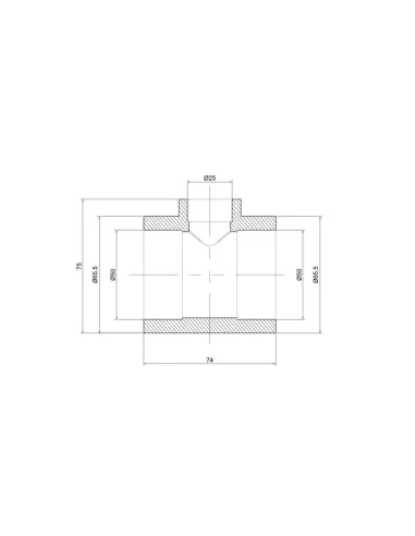 Тройник редукционный для полипропиленовых труб Thermo Alliance 50 х 25 х 50 мм - 2