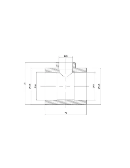Тройник редукционный для полипропиленовых труб Thermo Alliance 50 х 25 х 50 мм - 2