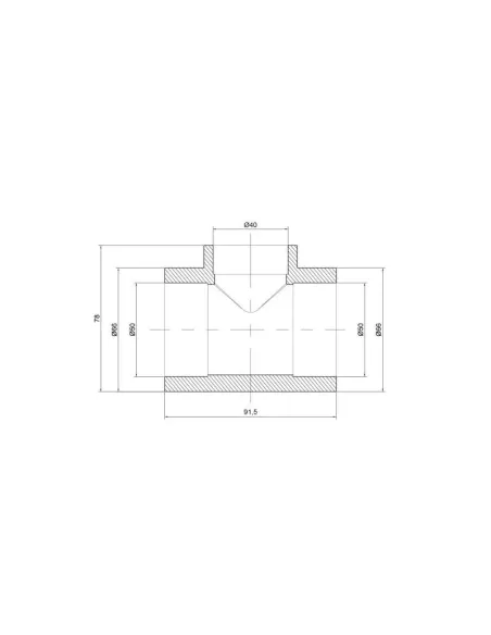 Тройник редукционный для полипропиленовых труб Thermo Alliance 50 х 40 х 50 мм - 2