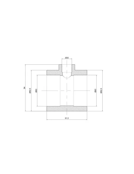 Тройник редукционный для полипропиленовых труб Thermo Alliance 63 х 20 х 63 мм - 2
