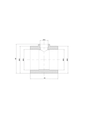 Трійник редукційний для поліпропіленових труб Thermo Alliance 63 х 25 х 63 мм - 2