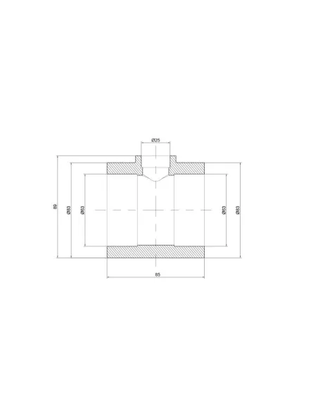 Трійник редукційний для поліпропіленових труб Thermo Alliance 63 х 25 х 63 мм - 2