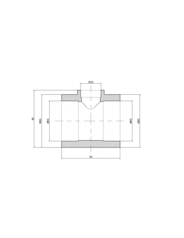 Тройник редукционный для полипропиленовых труб Thermo Alliance 63 х 32 х 63 мм - 2