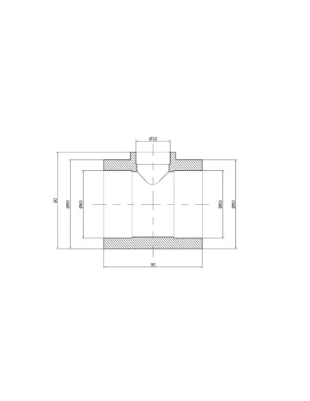 Тройник редукционный для полипропиленовых труб Thermo Alliance 63 х 32 х 63 мм - 2 Тройник редукционный для полипропиленовых труб Thermo Alliance 63 х 32 х 63 мм - 2
