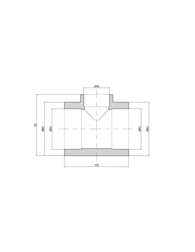 Тройник редукционный для полипропиленовых труб Thermo Alliance 63 х 40 х 63 мм - 2