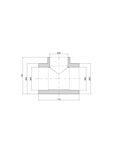 Тройник редукционный для полипропиленовых труб Thermo Alliance 63 х 50 х 63 мм - 2