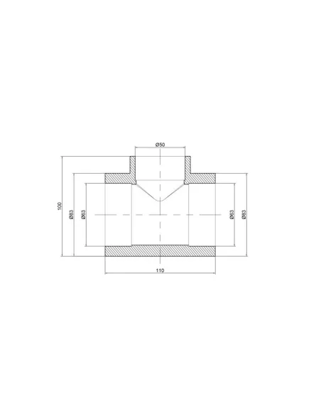 Тройник редукционный для полипропиленовых труб Thermo Alliance 63 х 50 х 63 мм - 2