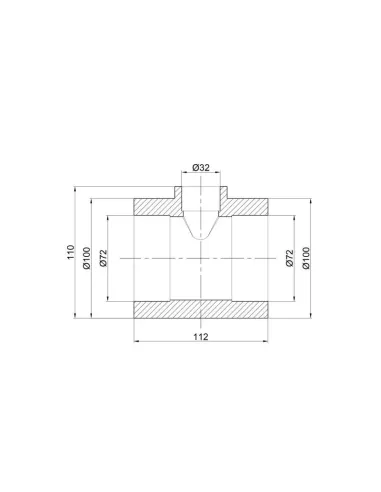 Трійник редукційний для поліпропіленових труб Thermo Alliance 75 х 32 х 75 мм - 2