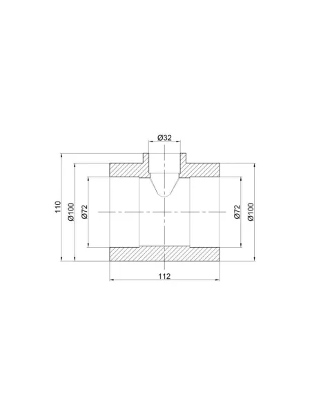 Трійник редукційний для поліпропіленових труб Thermo Alliance 75 х 32 х 75 мм - 2