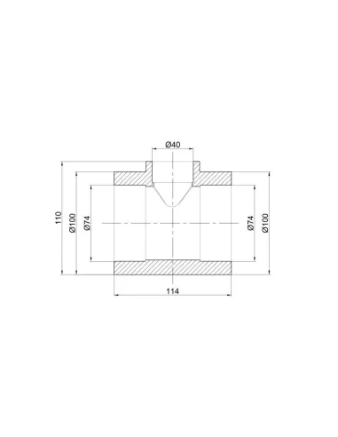 Трійник редукційний для поліпропіленових труб Thermo Alliance 75 х 40 х 75 мм - 2