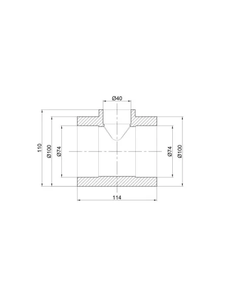 Трійник редукційний для поліпропіленових труб Thermo Alliance 75 х 40 х 75 мм - 2
