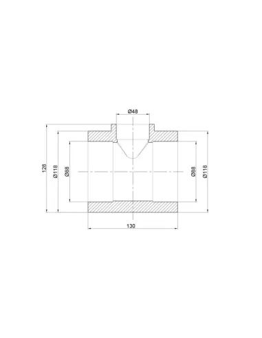 Тройник редукционный для полипропиленовых труб Thermo Alliance 90 х 50 х 90 мм - 2