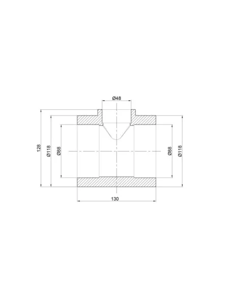 Тройник редукционный для полипропиленовых труб Thermo Alliance 90 х 50 х 90 мм - 2
