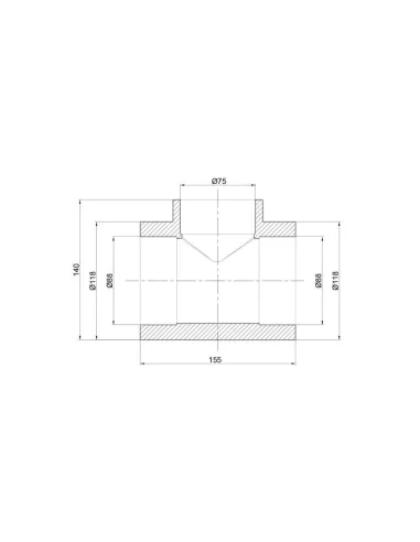 Трійник редукційний для поліпропіленових труб Thermo Alliance 90 х 75 х 90 мм - 2