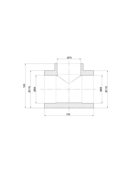 Трійник редукційний для поліпропіленових труб Thermo Alliance 90 х 75 х 90 мм - 2