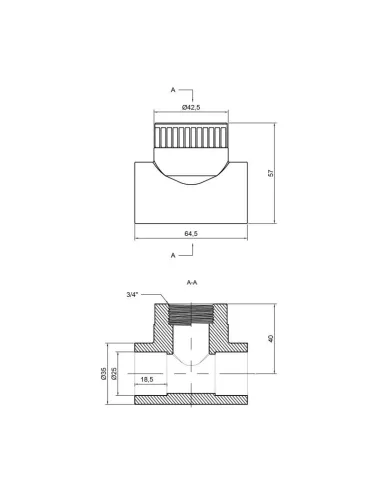 Тройник для полипропиленовых труб Thermo Alliance ВР 25 х 3/4 х 25 мм - 2