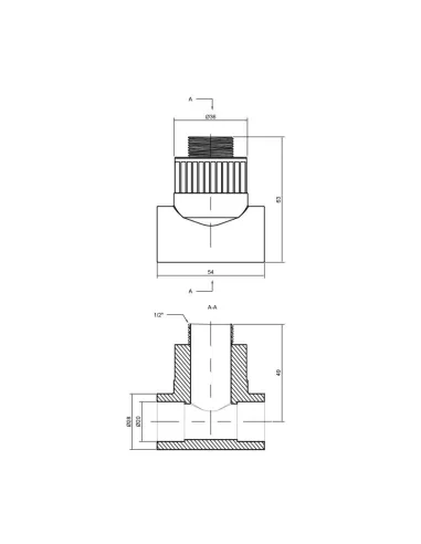 Трійник для поліпропіленових труб Thermo Alliance НР 20 х 1/2 х 20 мм - 2