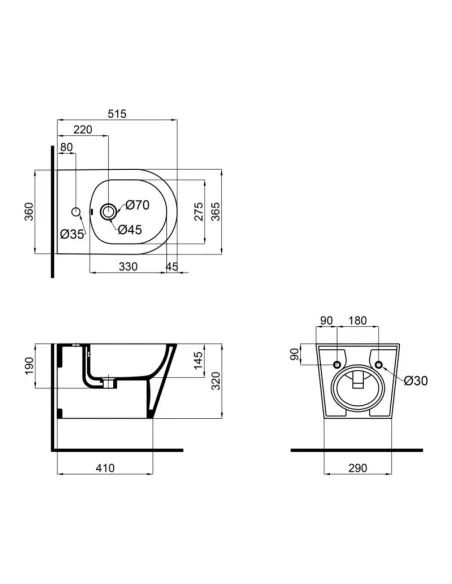 Биде подвесное Q-Tap Swan QT16555378W White, 520х360х320 мм - 2 Биде подвесное Q-Tap Swan QT16555378W White, 520х360х320 мм - 2