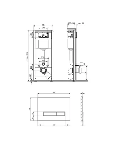 Інсталяція з кнопкою Q-Tap Nest ST QT0133M425V1105GW 4 в 1, 3/6 л - 2