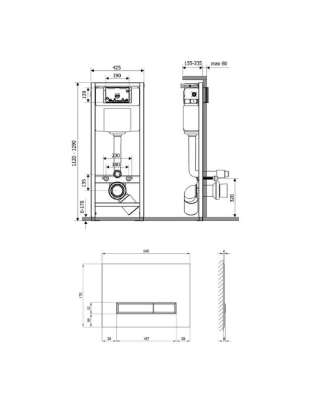 Інсталяція з кнопкою Q-Tap Nest ST QT0133M425V1105GW 4 в 1, 3/6 л - 2