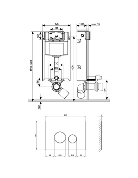 Інсталяція з кнопкою Q-Tap Nest ST QT0133M425V1164GW 4 в 1, 3/6 л - 2