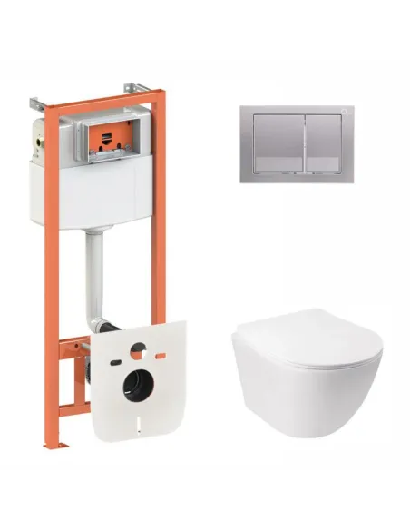 Інсталяція комплект з унітазом Q-Tap Nest QT07335176W0133M425M06029SAT 4 в 1, 3/8 л - 1