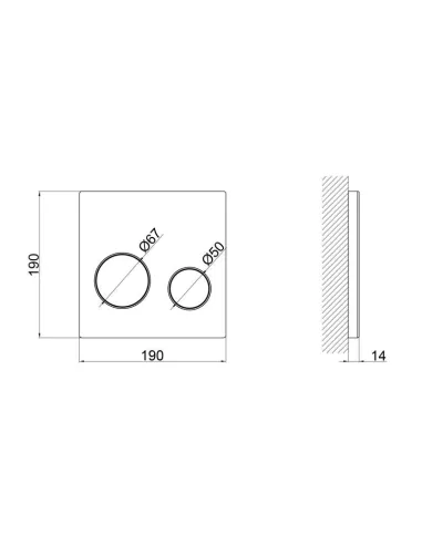 Клавіша змиву для встановлення Q-Tap Nest Uni QT0211P01V1178MB, чорна - 2