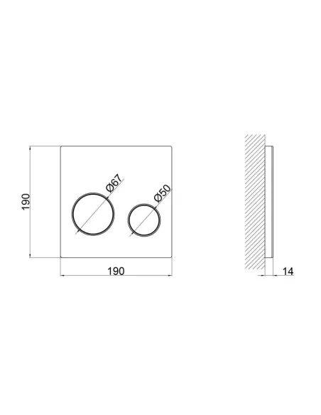 Клавіша змиву для встановлення Q-Tap Nest Uni QT0211P01V1178MB, чорна - 2