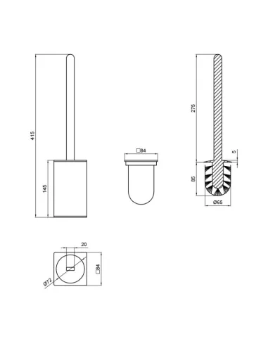 Напольный ершик для унитаза Q-Тap Liberty QTLIBCRM11572 Chrome, латунь - 2