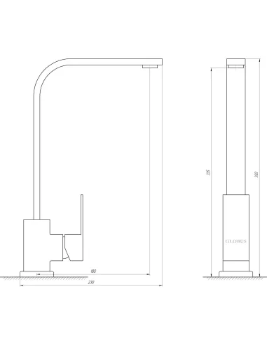 Смеситель для кухни Globus Lux Sicilia SBQ-203S-BB, нержавеющая сталь, черный - 6