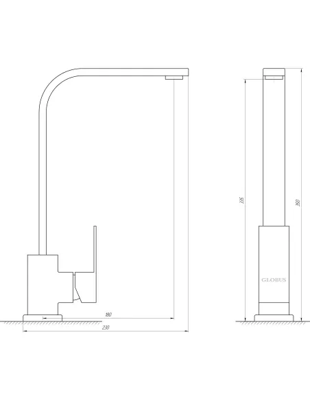 Змішувач для кухні Globus Lux Sicilia SBQ-203S-BB, нержавіюча сталь, чорний - 6